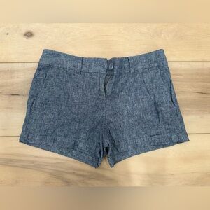 LOFT blue linen shorts